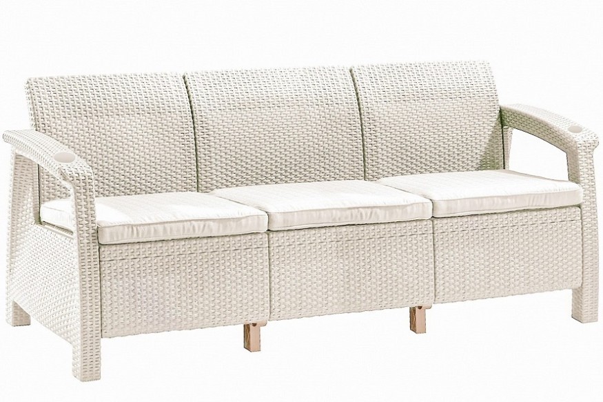 Трёхместный диван  Yalta Sofa 3 Seat белый купить в Тест