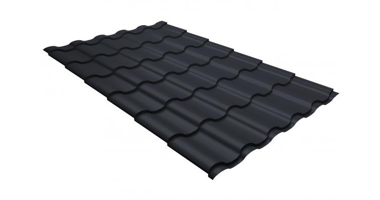 Металлочерепица кредо GL 0,5 GreenСoat Pural RR 23 темно-серый (RAL 7024 мокрый асфальт) купить в Тест