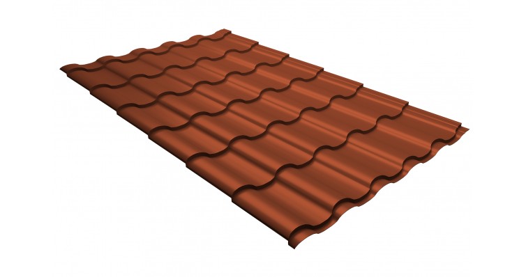 Металлочерепица кредо GL 0,5 GreenСoat Pural Matt RR 750 кирпично-красный (RAL 8004 терракота) купить в Тест