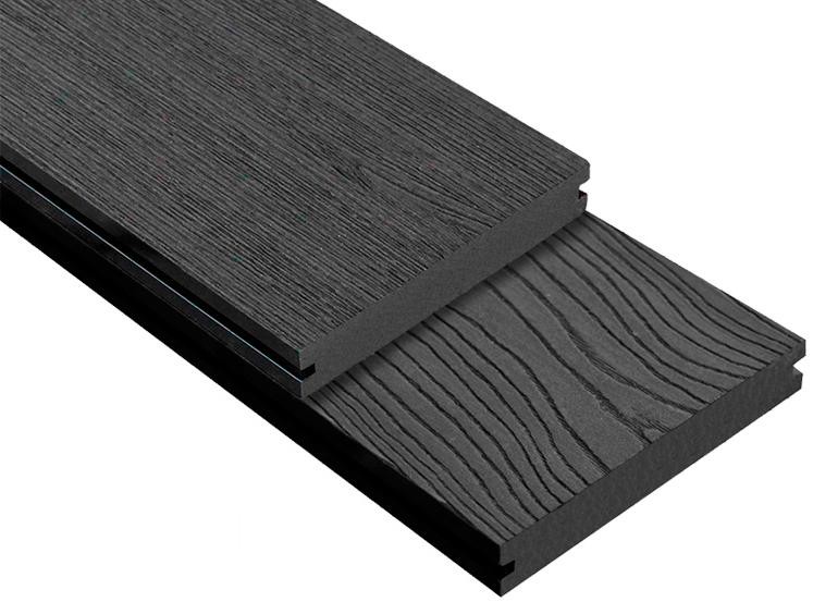Террасная доска ДПК Outdoor 3D полнотелая STORM/OCEAN BLACK черная купить в Тест