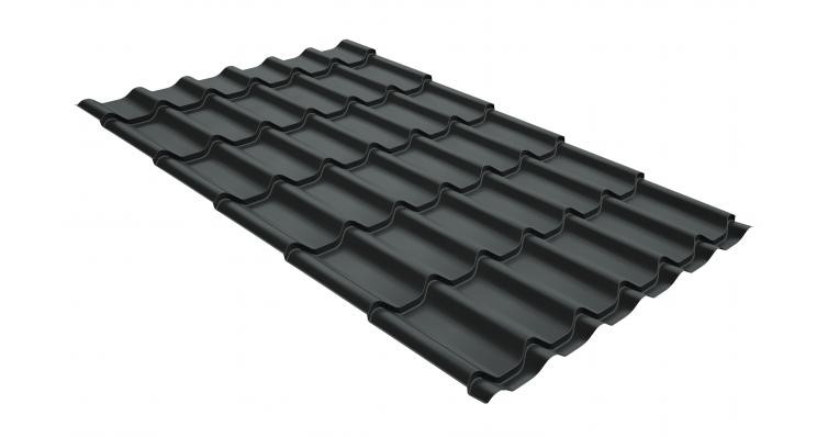 Металлочерепица классик GL 0,5 GreenCoat Pural RR 23 темно-серый (RAL 7024 мокрый асфальт) купить в Тест