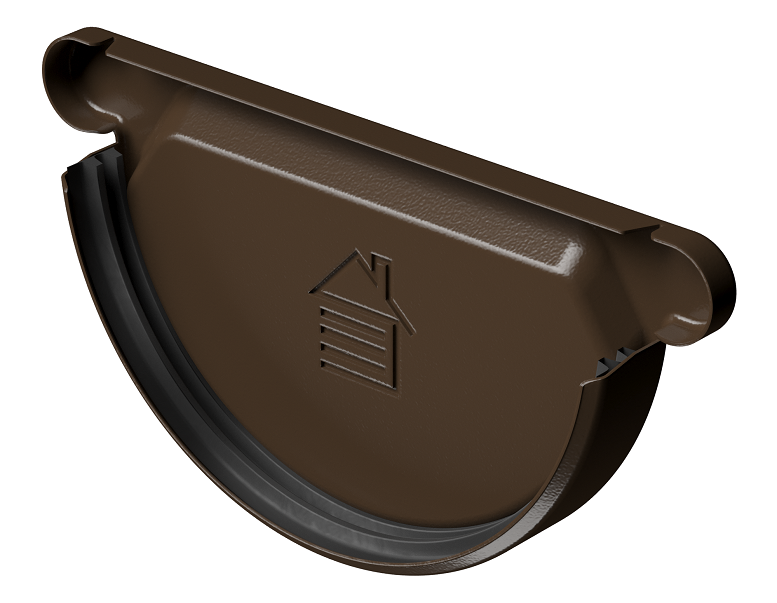Заглушка желоба D125 Döcke STAL PREMIUM Каштан, (RAL 8017) купить в Тест