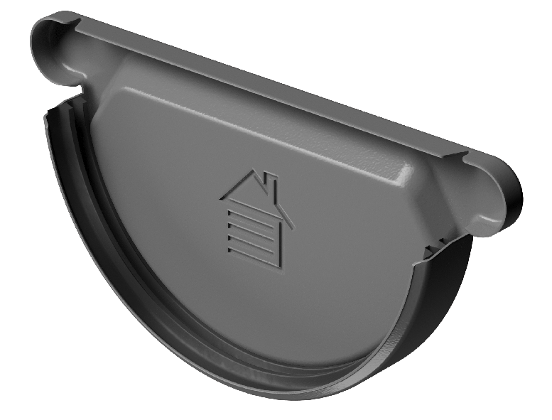 Заглушка желоба D125 Döcke STAL PREMIUM Графит, (RAL 7024) купить в Тест