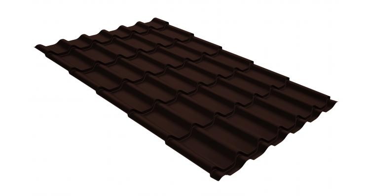 Металлочерепица классик GL 0,5 GreenCoat Pural RR 887 шоколадно-коричневый (RAL 8017 шоколад) купить в Тест