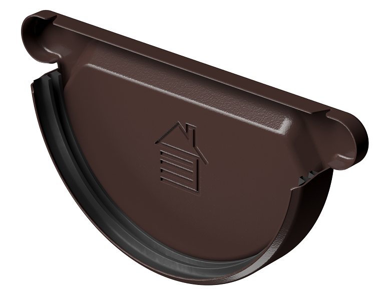 Заглушка желоба D125 Döcke STAL PREMIUM Шоколад, (RAL 8019) купить в Тест