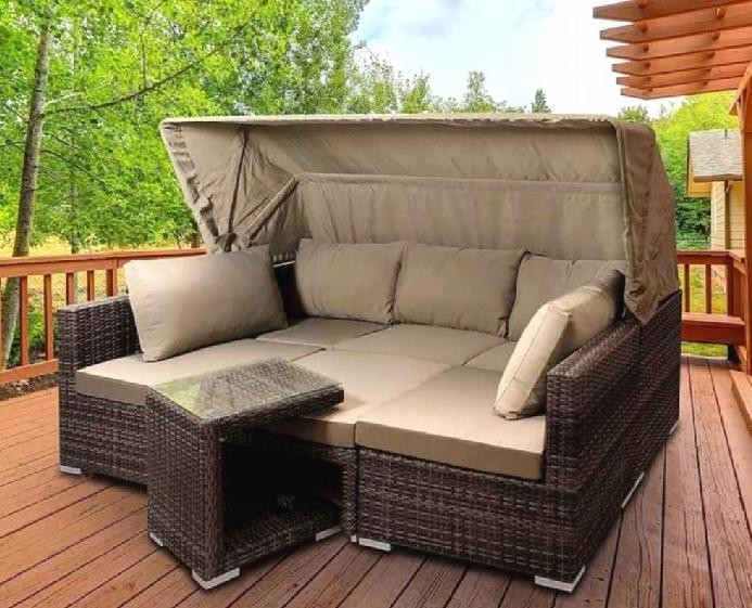 Диван-Трансформер AFINA плетеный из иск. ротанга AFM-320B Brown купить в Тест