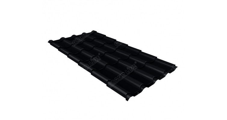 Металлочерепица камея 0,45 Drap RAL 9005 черный купить в Тест