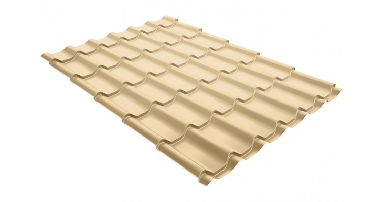 Металлочерепица классик 0,5 Satin RAL 1014 слоновая кость купить в Тест