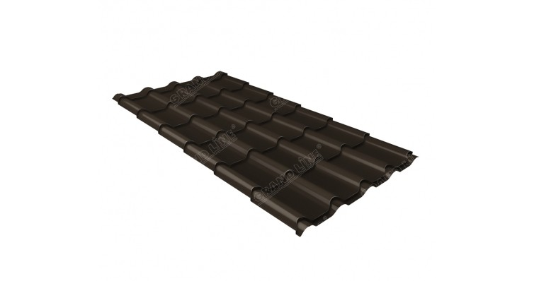 Металлочерепица камея GL 0,5 GreenCoat Pural matt RR 32 темно-коричневый (RAL 8019 серо-коричневый) купить в Тест
