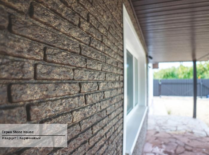 Фасадная панель Ю-пласт Стоун Хаус Кварцит Коричневый купить в Тест