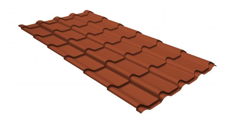 Металлочерепица камея GL 0,5 GreenCoat Pural RR 750 кирпично-красный (RAL 8004 терракота) купить в Тест