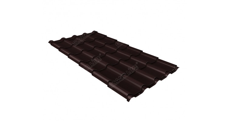 Металлочерепица камея GL 0,5 Quarzit RAL 8017 Metallic купить в Тест