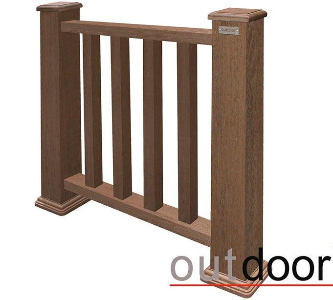 Ограждение из ДПК Outdoor Классик 3D STORM коричневый микс купить в Тест