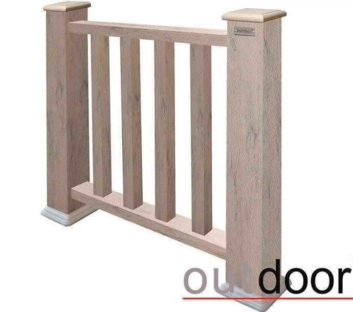 Ограждение из ДПК Outdoor Классик 3D STORM серый микс купить в Тест