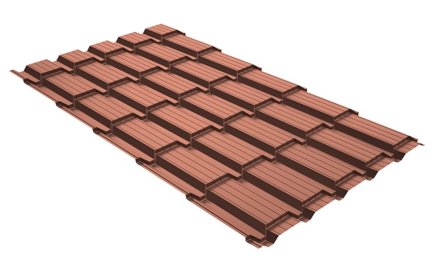 Металлочерепица GL квадро профи 0,5 Quarzit Cuprum Steel купить в Тест