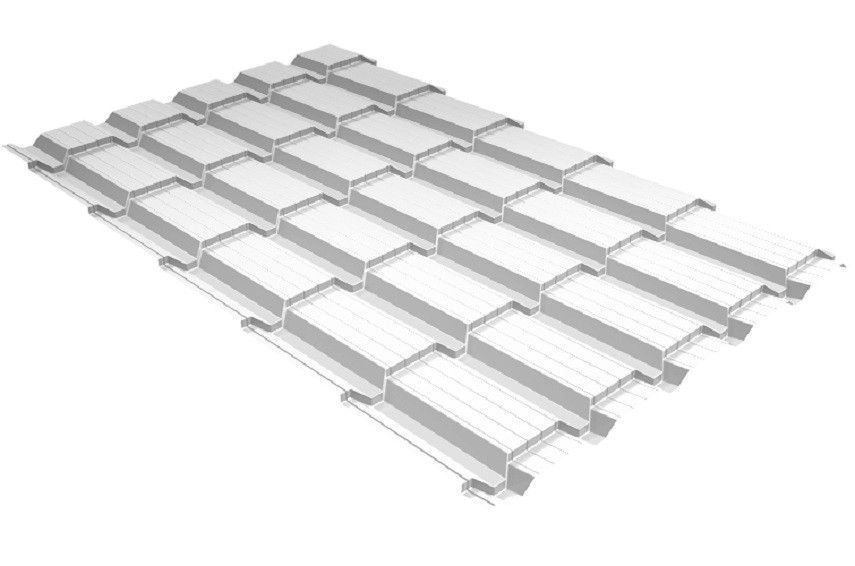 Металлочерепица GL квадро профи 0,5 Satin RAL 9003 сигнальный белый купить в Тест