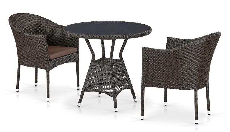 Комплект плетеной мебели AFINA из иск. ротанга T707ANS/Y350-W53 Brown 2Pcs купить в Тест