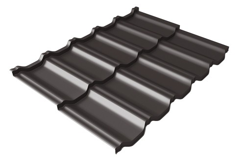 Металлочерепица модульная Квинта Uno Grand Line c 3D резом 0,5 Satin Мatt RR 32 темно-коричневый купить в Тест