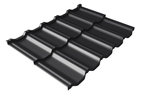 Металлочерепица модульная Квинта Uno Grand Line c 3D резом 0,5 Satin Мatt RAL 9005 черный купить в Тест