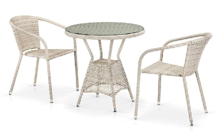 Комплект плетеной мебели AFINA из иск. ротанга T705ANT/Y137C-W85 Latte 2Pcs купить в Тест