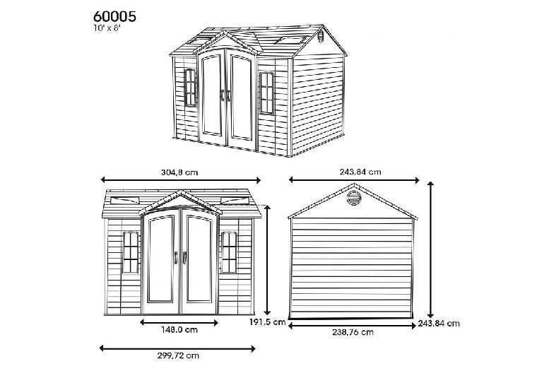 Сарай пластиковый LifeTime 10x8 купить в Тест