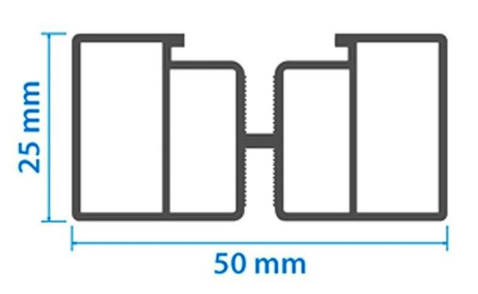 Лага алюминиевая KRONEX 50x25x3000 мм несущая купить в Тест
