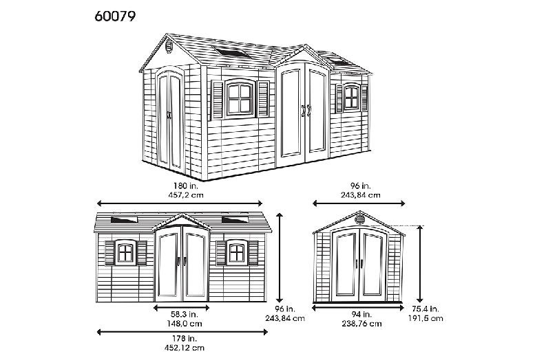Сарай пластиковый LifeTime 15x8 DD купить в Тест