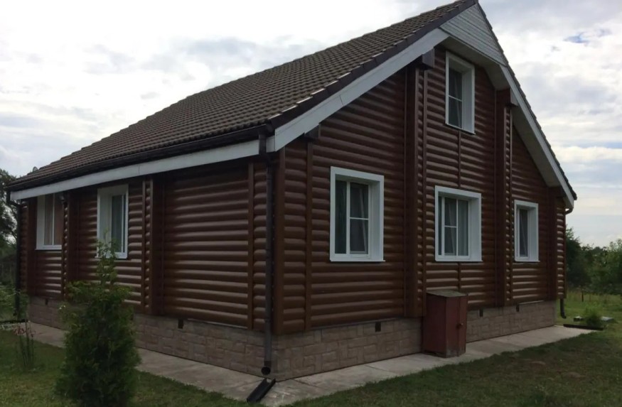 Сайдинг &amp;quot;blockhouse&amp;quot; под бревно, Акриловый Премиум ВН-01, орех тёмный купить в Тест