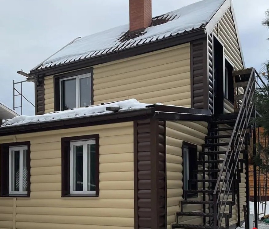 Сайдинг &amp;quot;blockhouse&amp;quot; под бревно, Акриловый Премиум ВН-02, орех тёмный купить в Тест