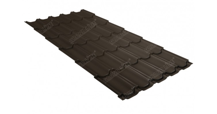 Металлочерепица квинта плюс 0,5 GreenCoat Pural Matt RR 32 темно-коричневый (RAL 8019 серо-коричневый) купить в Тест
