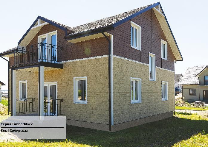 Сайдинг Ю-Пласт TIMBERBLOCK Ель (Тимберблок), Сибирская купить в Тест