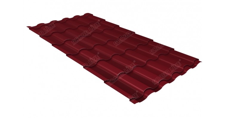 Металлочерепица кредо 0,45 Drap RAL 3005 красное вино купить в Тест